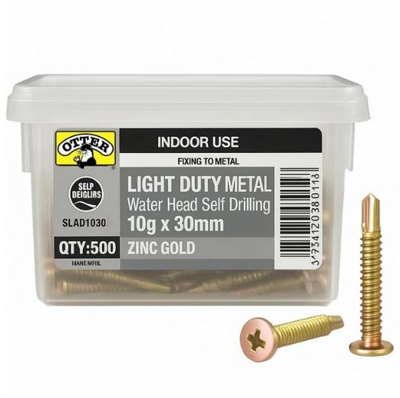 OTTER 500 Pack 10g x 30mm Metal Wafer Screw, Self Drilling SLAD10305