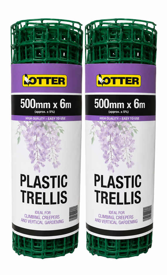 (Twin Pack) Otter Plastic Garden Trellis (500mm x 6 metres)