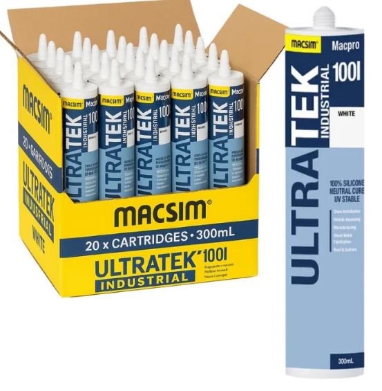 Macsim Macpro ULTRATEK Industrial Neutral Cure Silicone Sealant - White