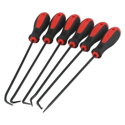 6-Piece Oil Seal Hook & Long Pick Set – Curved & Angled Hooks, 22Cm