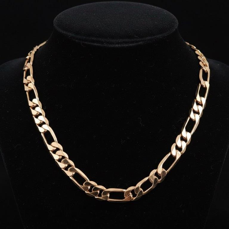18K/Italy Stamped  Rose Gold Filled  Figaro Chain 60cm-8mm