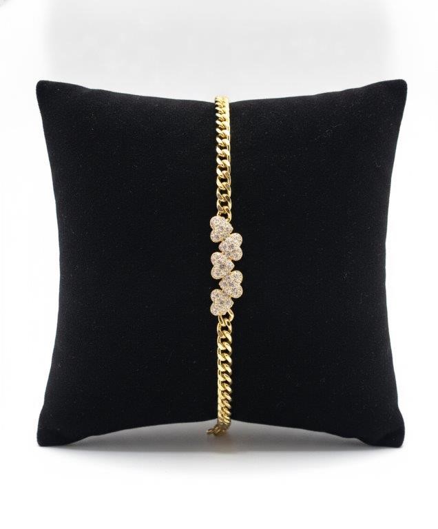 18K/Italy Yellow Gold Filled Heart bracelet(stamped)-Bonus Gift