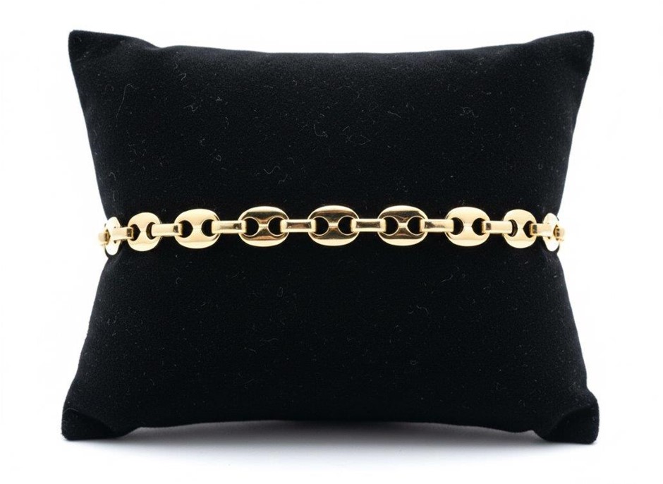 18K/Italy Yellow Gold Filled bracelet(stamped)-Bonus Gift