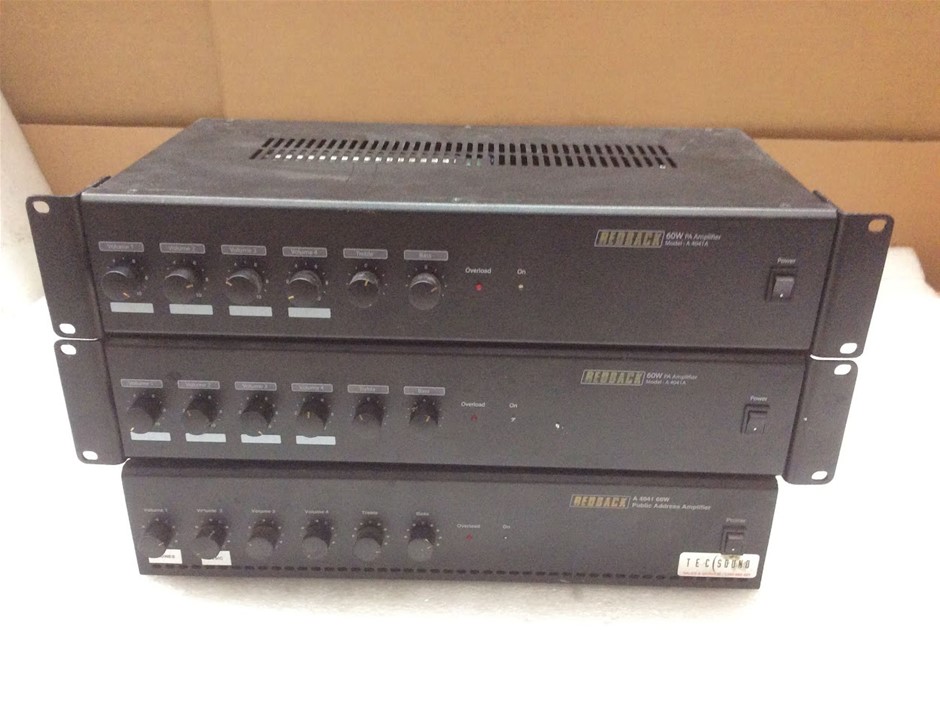Redback A4041A 60W PA Amplifier (Lot of 3)