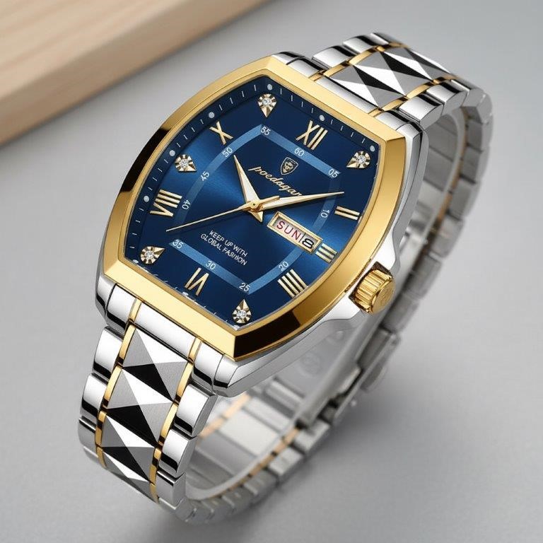 High Quality Simulated Diamond Men's Poedagar Watch-Include Box Original