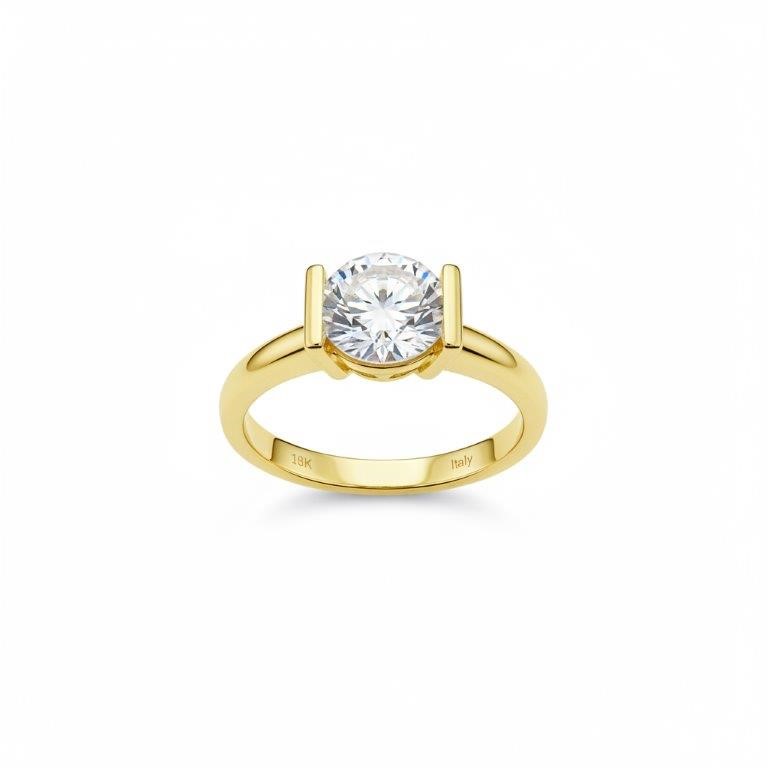 18K/ITALY Yellow Gold Filled Ring -Quality Guarantee-9 US-Bonus Gift
