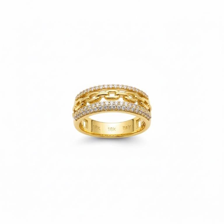 18K/ITALY Yellow Gold Filled Ring -Quality Guarantee-10 US-Bonus Gift