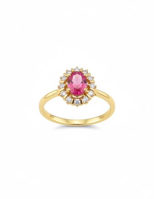 14K/Italy 1.5ct Ruby Oval cut Yellow Gold Filled Ring Warranty Quality-9US