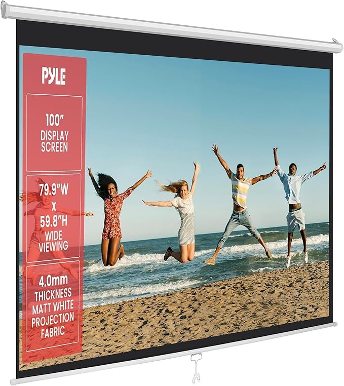 PYLE Projector Screen Pull Down Manual - 100-Inch Roll-Down Wall & Ceiling