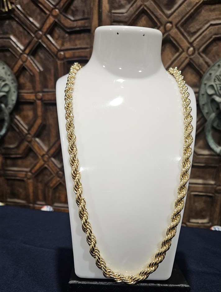 14K/Italy Stamped Yellow Gold Filled Rope Chain -60cm-Bonus Gift