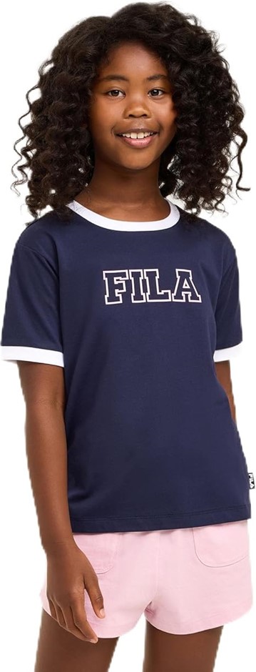 FILA Kid's Sally Tee, Size 6, New Navy, AGT1841. RRP: $40. Buyers Note - D