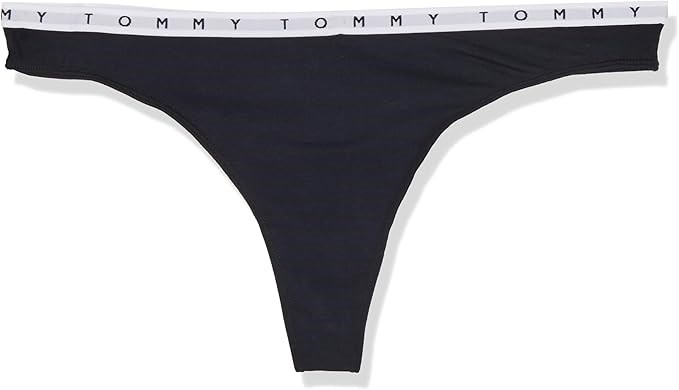 2 x TOMMY HILFIGER Women's Cotton Thong, Medium, Desert Sky, UW0UW03010. RR