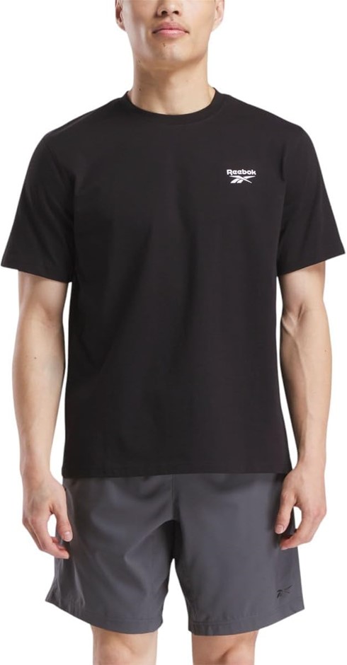 REEBOK Men's Small Logo Short Sleeve Tee, Size 2XL, Black, 100240910. RRP: