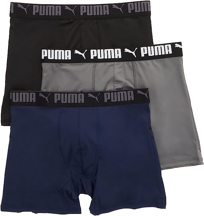 7 x PUMA Men's Performance Boxer Briefs, Size S, 90% Polyester, Assorted Co
