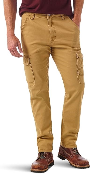 WRANGLER Authentics Men's Tapered Cargo Pant, Size 36x30, Brushed Almond, 1
