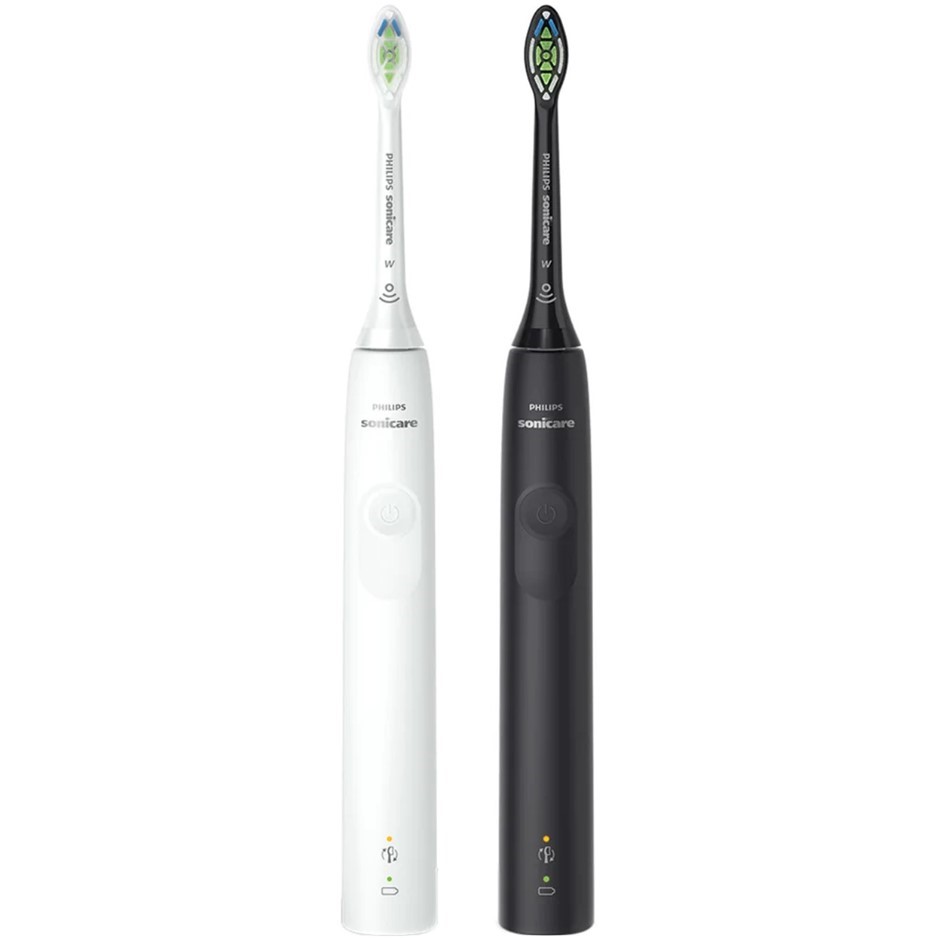 PHILIPS Sonicare 3100 2pk Electric Toothbrush Bundle, Black & White. NB: We