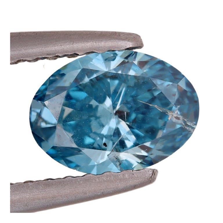 0.79 Carats Fancy Vivid Blue Lab Grown Diamond