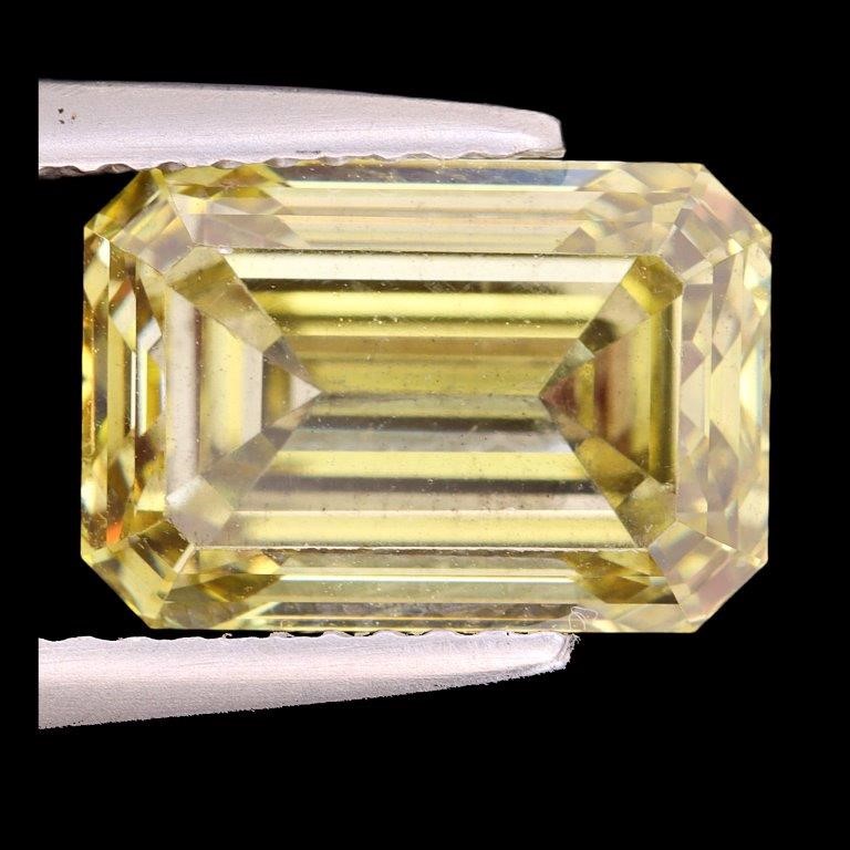 4.17 Carats Fancy Greenish Yellow Lab Grown Diamond