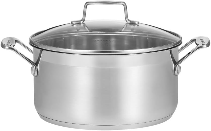 SCANPAN Impact 24cm/4.8L Dutch Oven, Silver. NB: used. Important Notice: