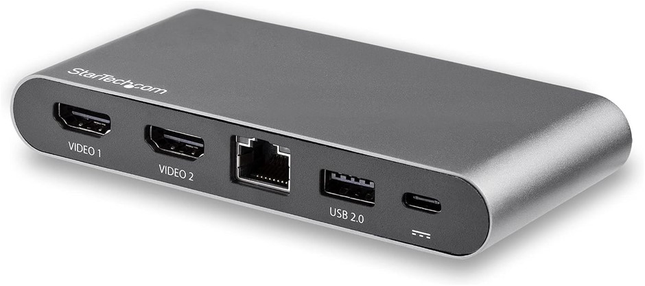 StarTech.com DK30C2HAGPD USB C Dock, 4K Dual Monitor HDMI Display, Mini Lap