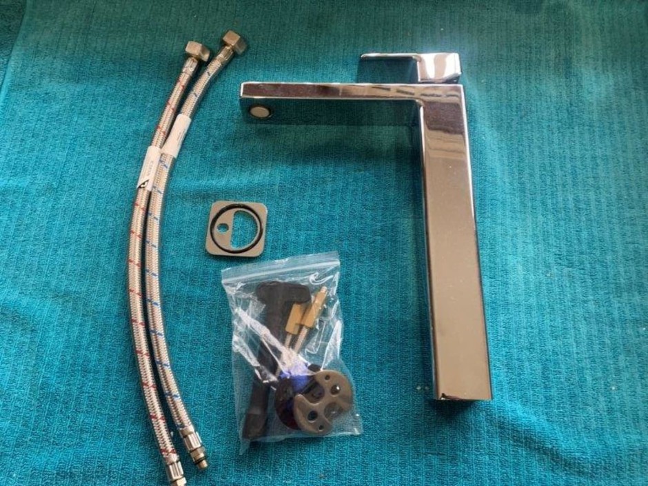 1 x Box Dorf Epic Tower Basin Mixer Tap, Brass (Unused)