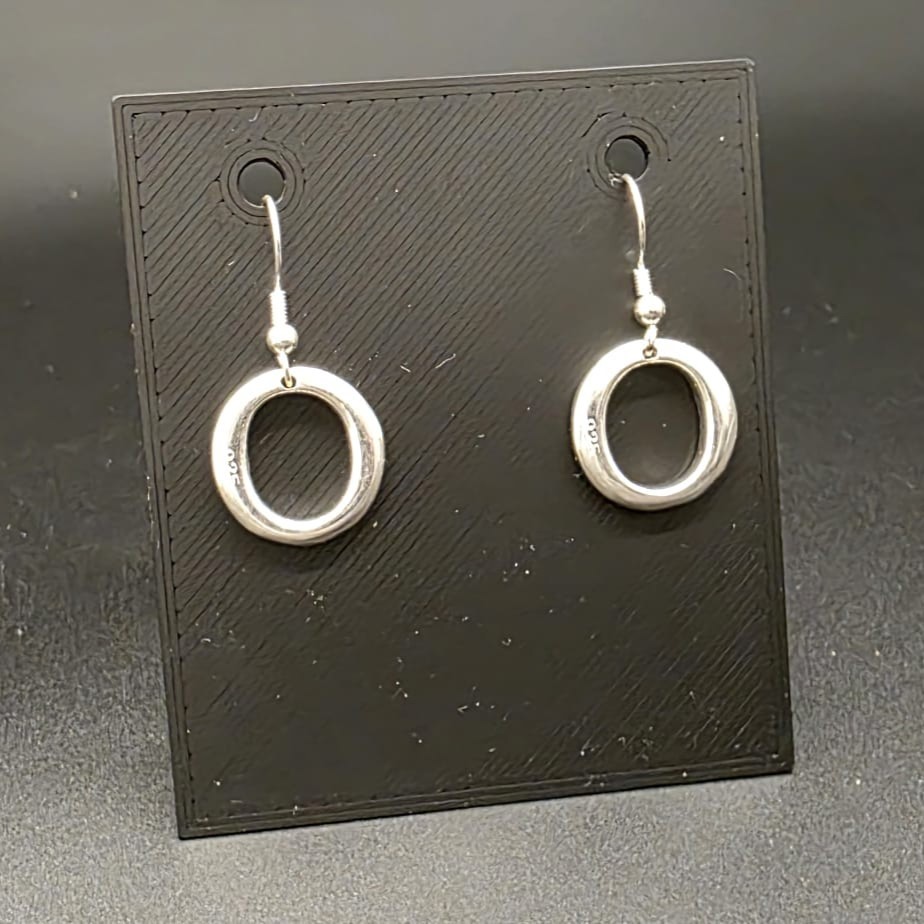 Designer Silver Round Loop Eternity Earrings in Silver