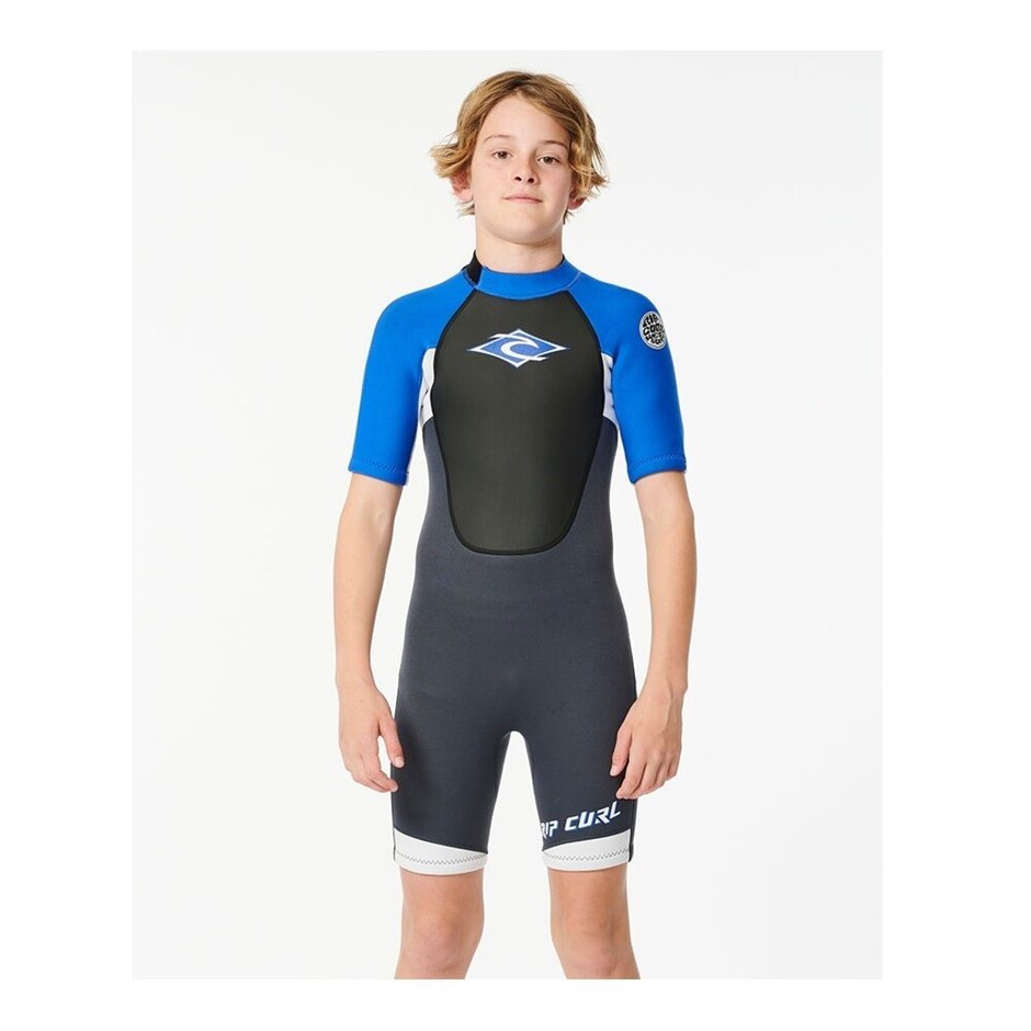 RIP CURL Boy's Omega Back Zip Springsuit Wetsuit, Size 14, Blue (0070), 11C