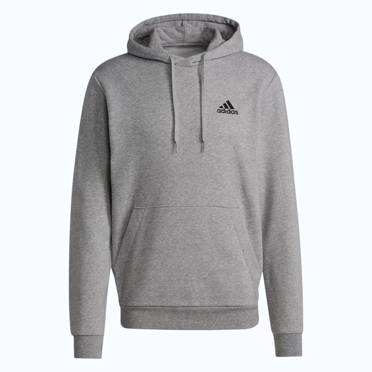 ADIDAS Men's FeelCozy Hoodie, Size AU S, Medium Grey Heather/Black, H12213.