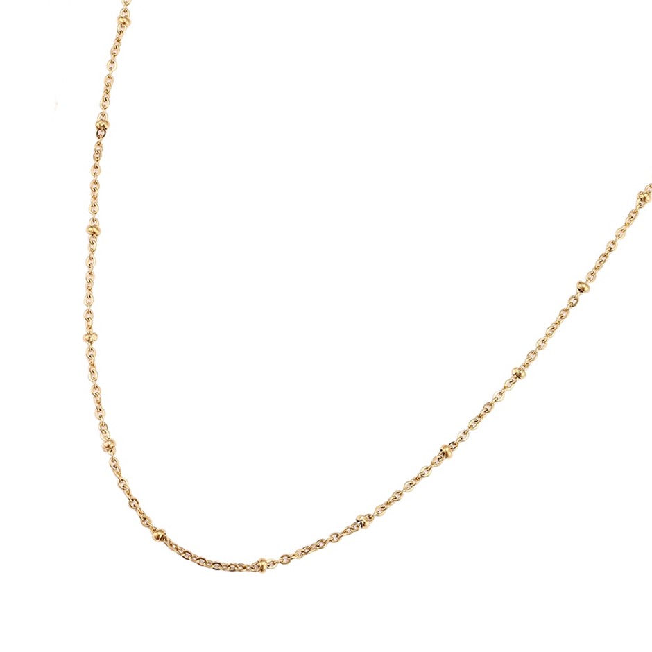 Classic Stainless Steel Delicate Ball Chain Necklace - 50cm (yellow)