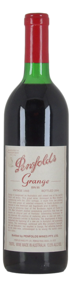 Penfolds Bin 95 Grange 1993 (1x 750mL), SA.