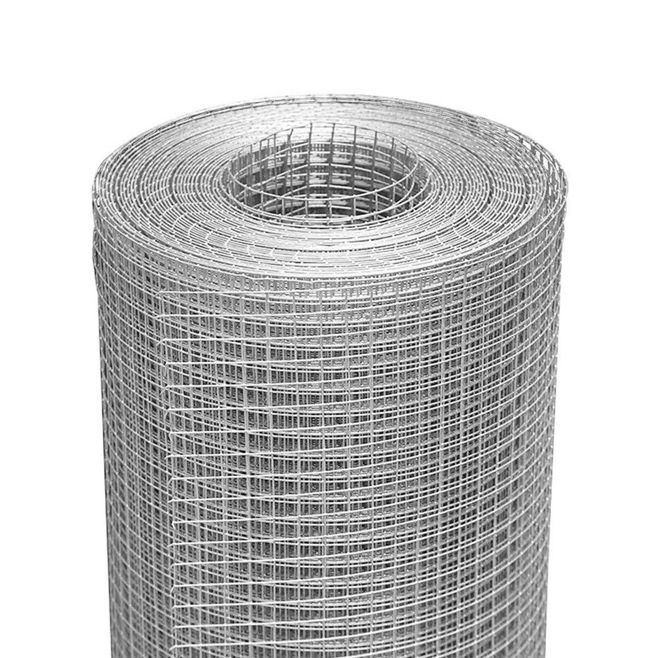 25x1.2m Galvanised Welded Wire Mesh Fence Roll Poultry Garden Hardware