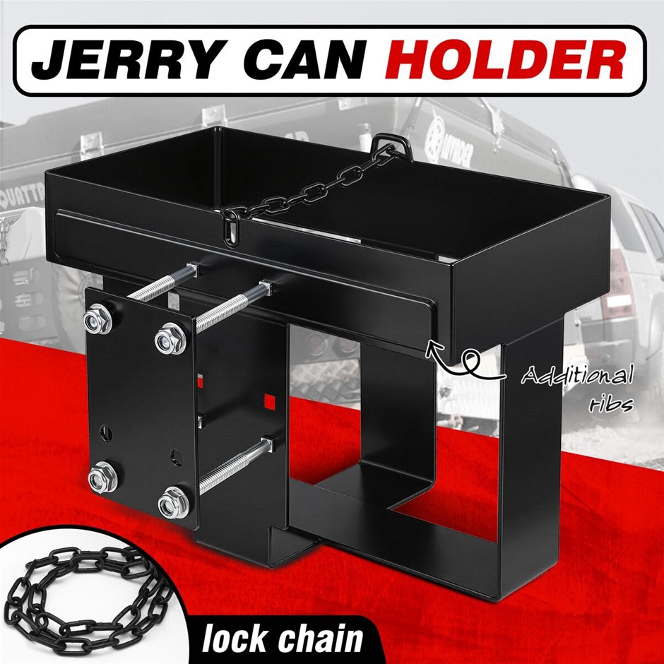 Single Steel Lockable Jerry Can Holder Black for Camper Caravan Trailer
