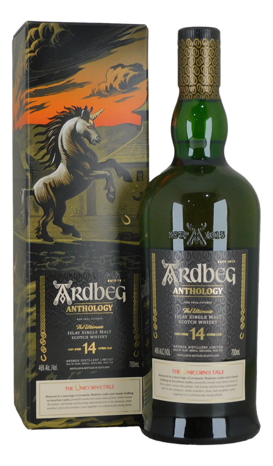 Ardbeg Anthology 14yo The Unicorn's Tale Single Malt Scotch (1x 700mL), UK.