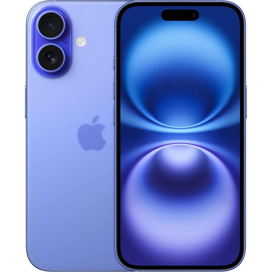 APPLE iPhone 16, 128GB, Ultramarine. S/N: J3FGW1F2GC, Note: minor dead pixe