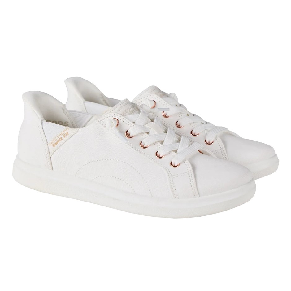 SKECHERS Women's Bob's Swift Fit Shoes, Size US6.5, White (WHT), 179228CS.