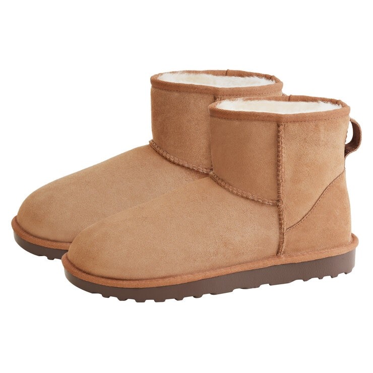 KSIGNATURE Women's Shearling Boots, Size US9 / EU40, Chestnut. NB: left sid