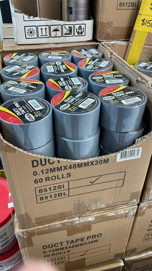 GSA 8512SI Pro Silver Duct Tape 48mm x 30m (Box of 60 Rolls)