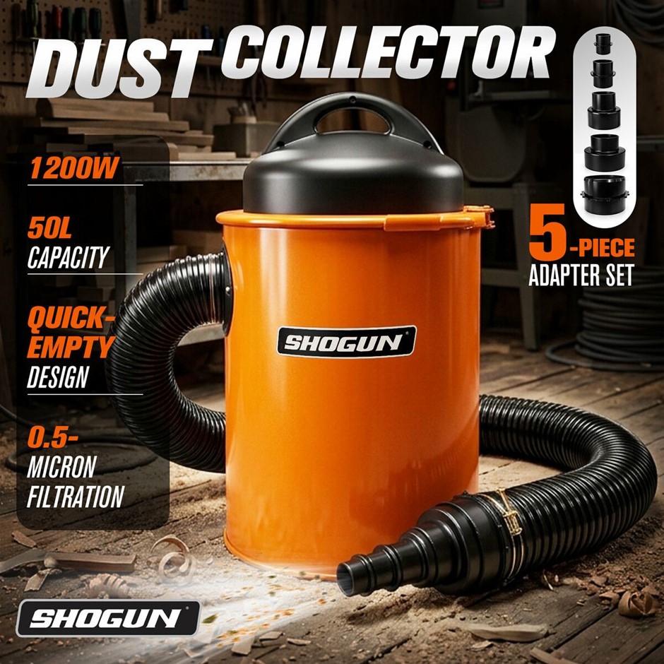 Shogun Portable 1200W 50L Wood Dust Collector 0.5 Micron with 5 Adapters