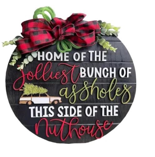 Welcome Guests Christmas Wooden Door Sign