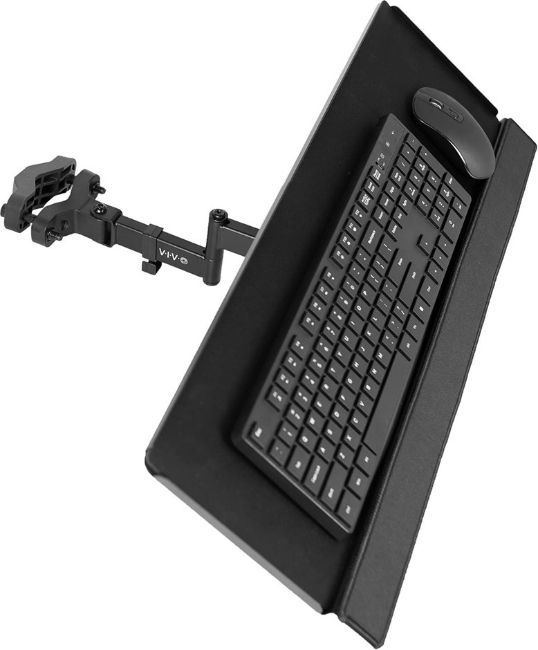 VIVO Steel Universal Full Motion Pole Mount, 26 Inch Keyboard and Mouse Tra