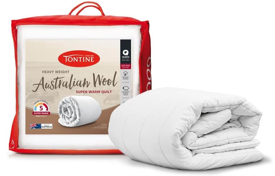 Tontine Australian Wool Quilt Doona Queen Size – Super Warm and Heavy Weigh