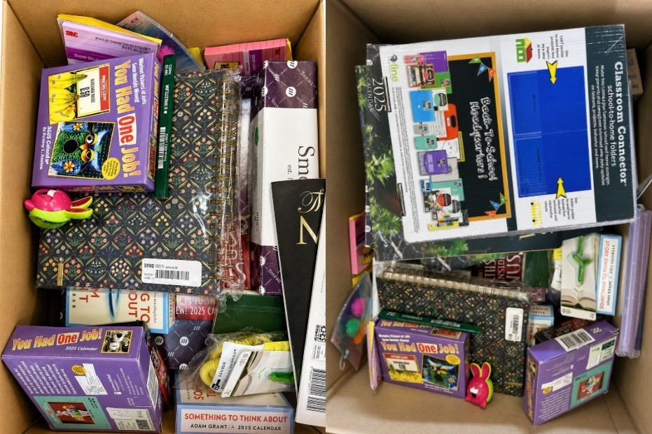 1 BOX OF ASSORTED STATIONERY & OFFICE SUPPLIES