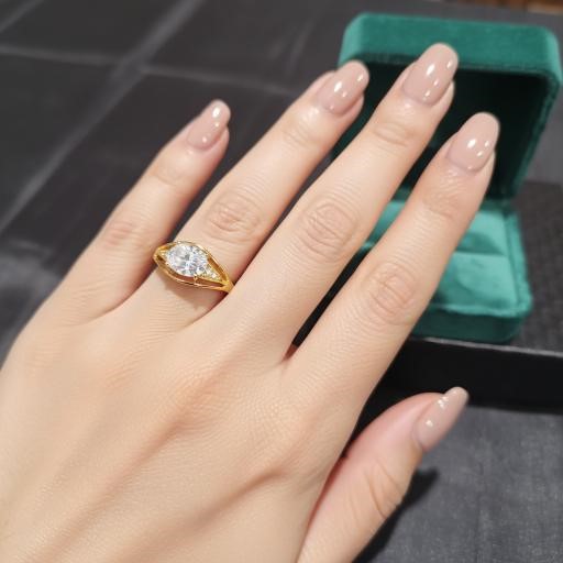 22K/Italy Yellow Gold Filled Ring(stamped 22K/Italy) Bonus Gift
