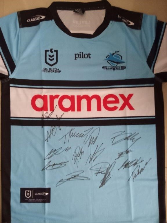 CRONULLA SHARKS 2026 SQUAD SIGNED JERSEY