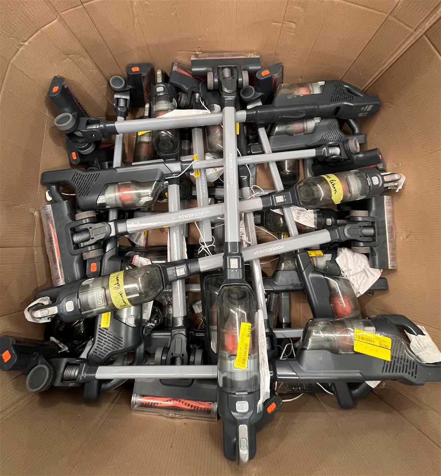 25 x BLACK+DECKER Power Series+ 18V Cordless Stick Vaccums. Important No