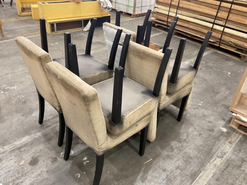 Fabric Dining Room Chairs x8