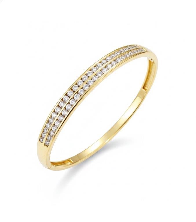 22k/ITALY Yellow Gold Filled bangle -(stamped 22k/ITALY)-60mm