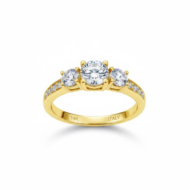14K/Italy 1.5ctw Yellow Gold Filled Ring(stamped)Warranty Quality-7US