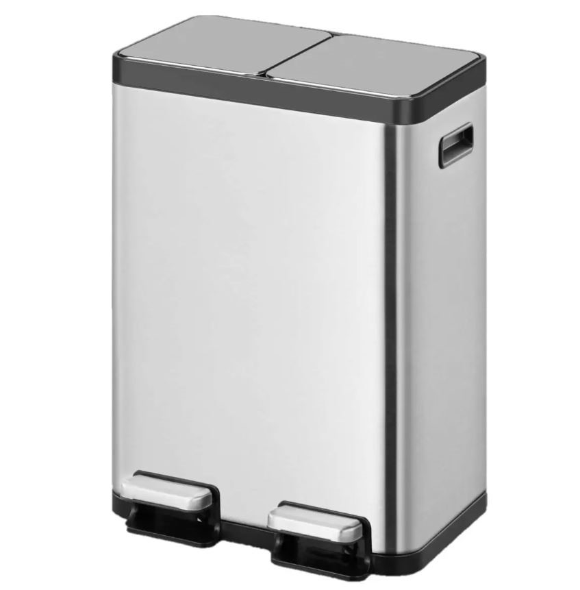 EKO ECOLIVING 29.9L + 29.9L Stainess Steel Recycle Step Bin. NB: Minor use,