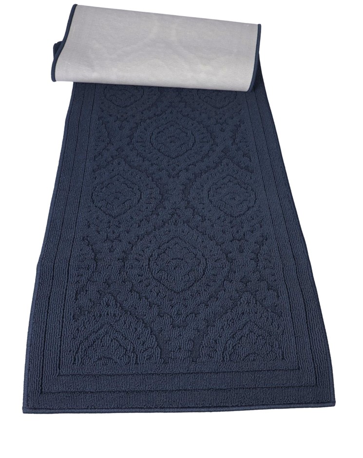 RUG & CO. Multi-Purpose Floor Runner Mats, Navy.